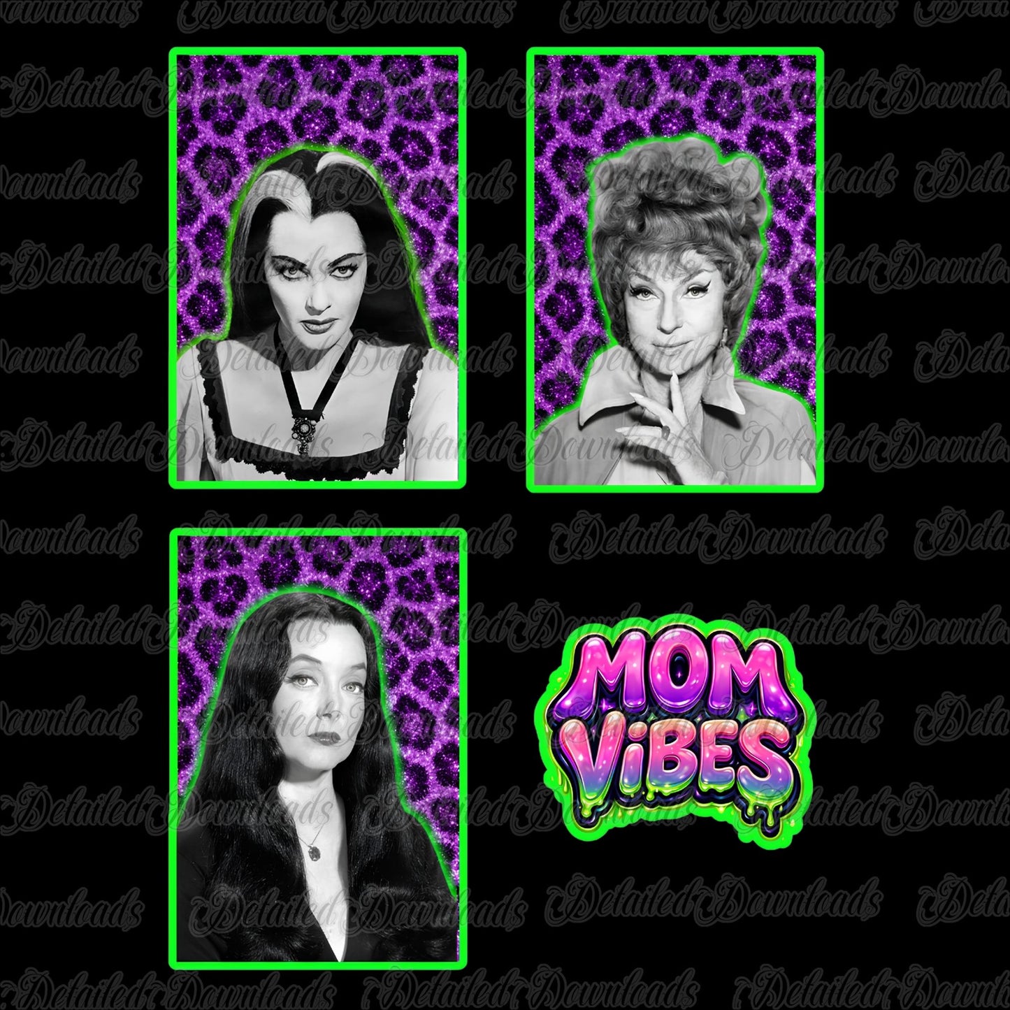 Retro Spooky Mom Vibes PNG