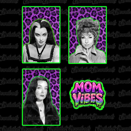 Retro Spooky Mom Vibes PNG